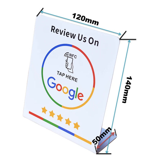 Google Review NFC Stand Display Table Display NFC Tap Card Stand Reivew us on Google NTAG216 888bytes NFC Stand